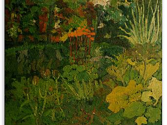 „Beckers Garten in Jena”, Öl auf Leinwand, 1993 ((Privatbesitz // private collection, Berlin) 
