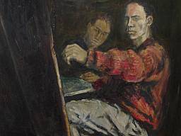 Öl auf Hartfaser, 90 x 90 cm, 1993 (Privatbesitz // private collection, Frankfurt/Main) 