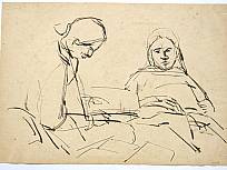 Bleistift auf Papier // pencil on paper, Freunde, 1993