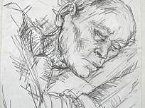 Bleistift auf Papier // pencil on paper, Geropsychatrie I- Herr Müller schreit nicht, 1993 