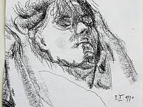 „Conni”, Kohlestift auf Papier, 1991