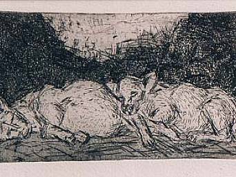 Hyänen, Radierung, 1993