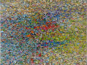 „Giverny III”, Öl auf Leinwand // oil on canvas, 100 x 100 cm, 2008/2009 (Privatbesitz // private collection, Würzburg)