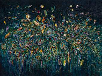 „Blumen 7”, Öl auf Leinwand // oil on canvas, 140 x 100 cm, 2016/2017 (Privatbesitz, Weimar)