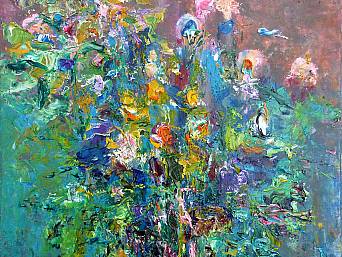 „Blumen 13”, Öl auf Leinwand // oil on canvas, 40 x 50 cm, 2016 (Privatbesitz, Berlin)