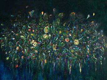 „Blumen 14”, Öl auf Leinwand // oil on canvas, 140 x 100 cm, 2016/2019